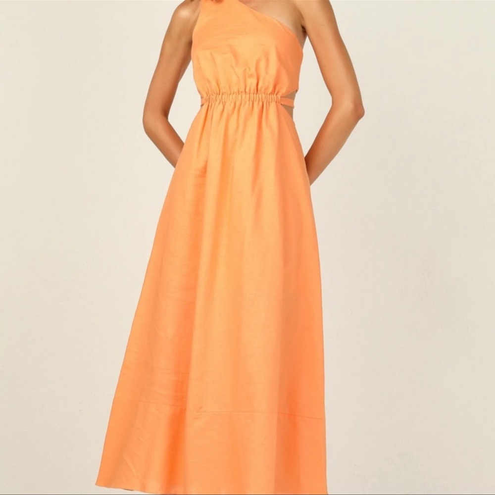 Runway Scout Orange Linen Dress